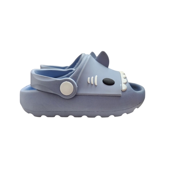 Okie‎ Dokie Blue Shark Kids Slip-On Slippers Boys Summer Toddler Slide Sandals - Picture 3 of 7